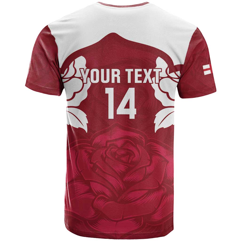 Custom England Rugby 2025 T Shirt Go Champions Red Rose