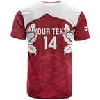 Custom England Rugby 2025 T Shirt Go Champions Red Rose