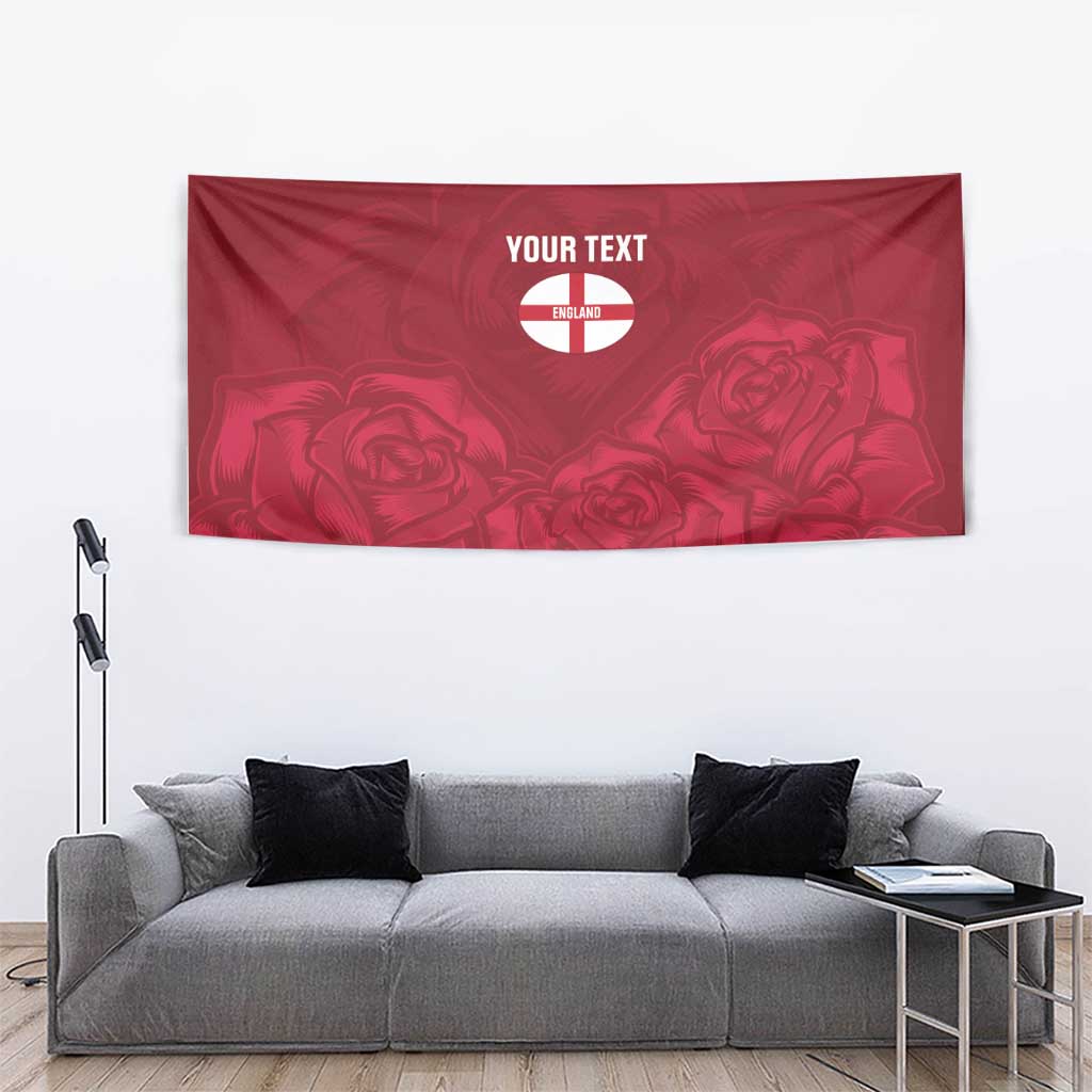Custom England Rugby 2025 Tapestry Go Champions Red Rose