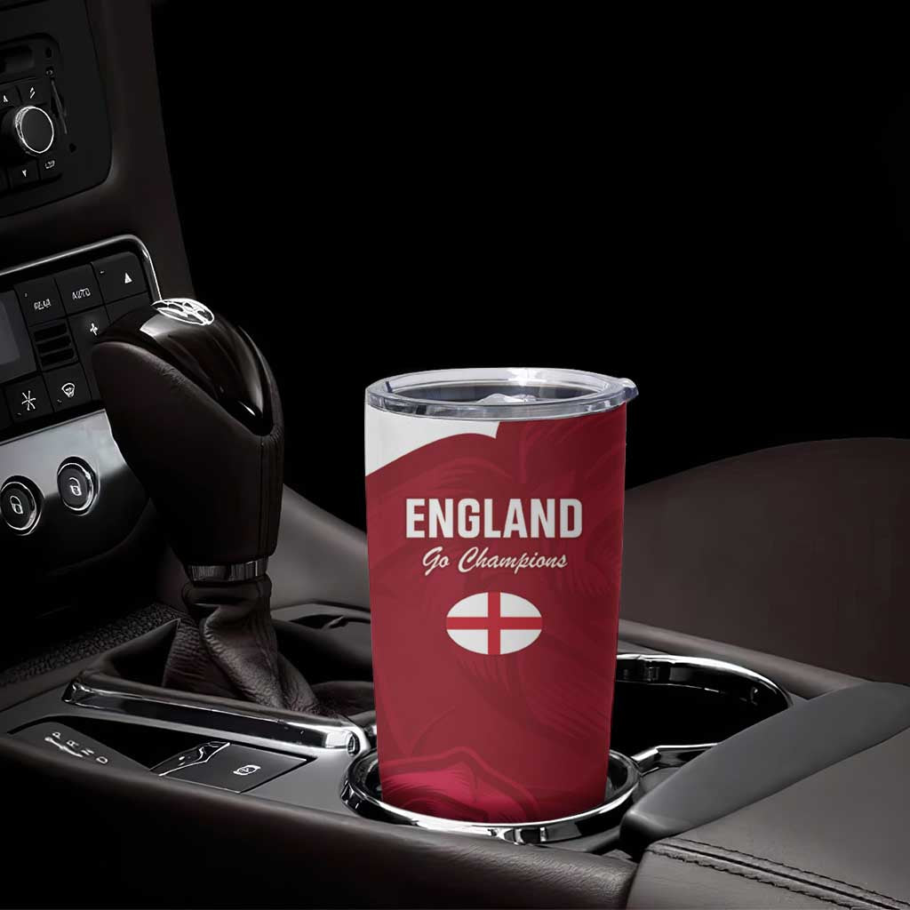 Custom England Rugby 2025 Tumbler Cup Go Champions Red Rose