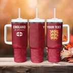 Custom England Rugby 2025 Tumbler With Handle Go Champions Red Rose
