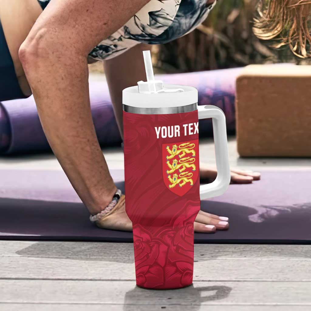 Custom England Rugby 2025 Tumbler With Handle Go Champions Red Rose
