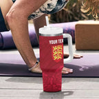 Custom England Rugby 2025 Tumbler With Handle Go Champions Red Rose