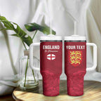 Custom England Rugby 2025 Tumbler With Handle Go Champions Red Rose
