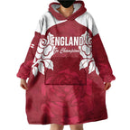 Custom England Rugby 2025 Wearable Blanket Hoodie Go Champions Red Rose