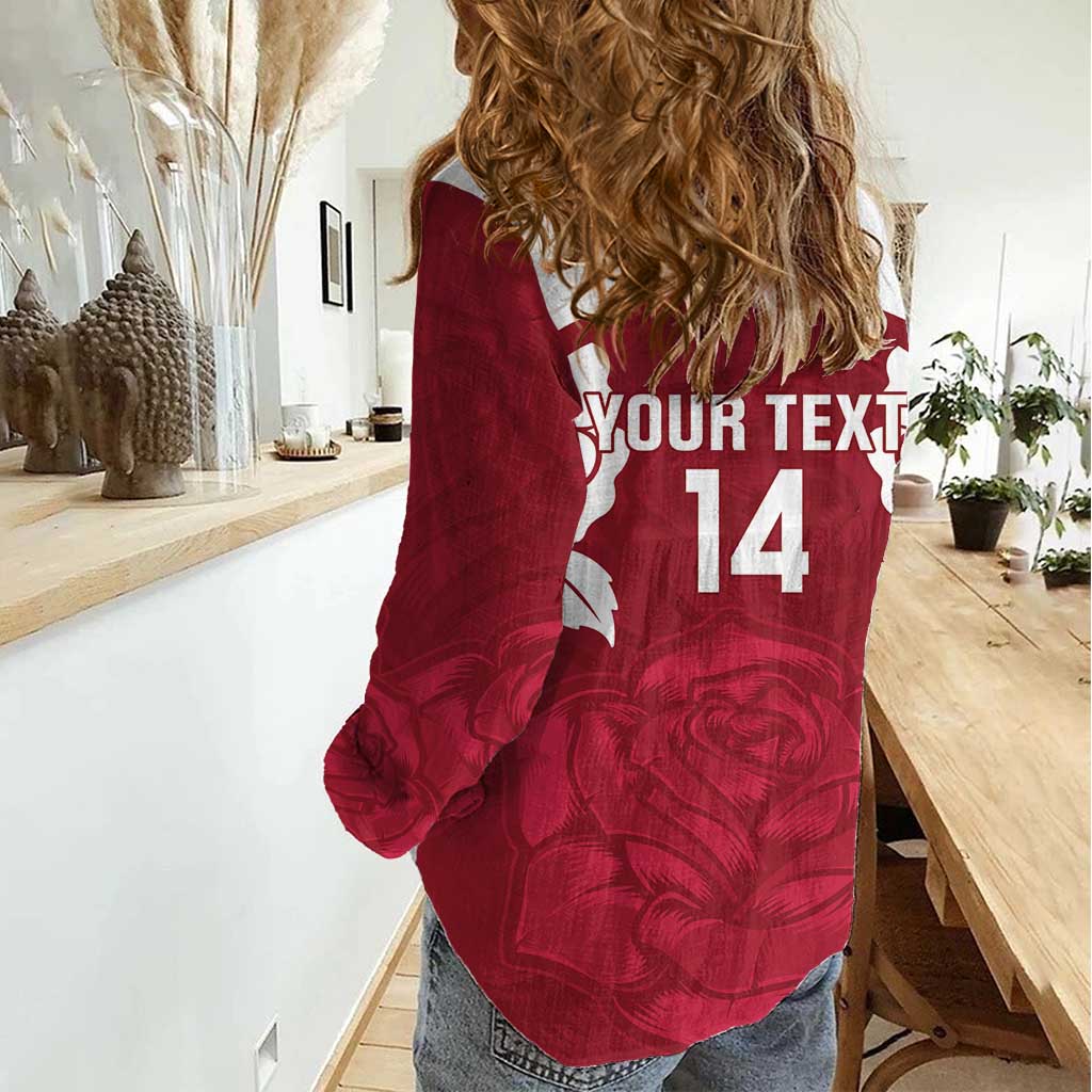 Custom England Rugby 2025 Women Casual Shirt Go Champions Red Rose