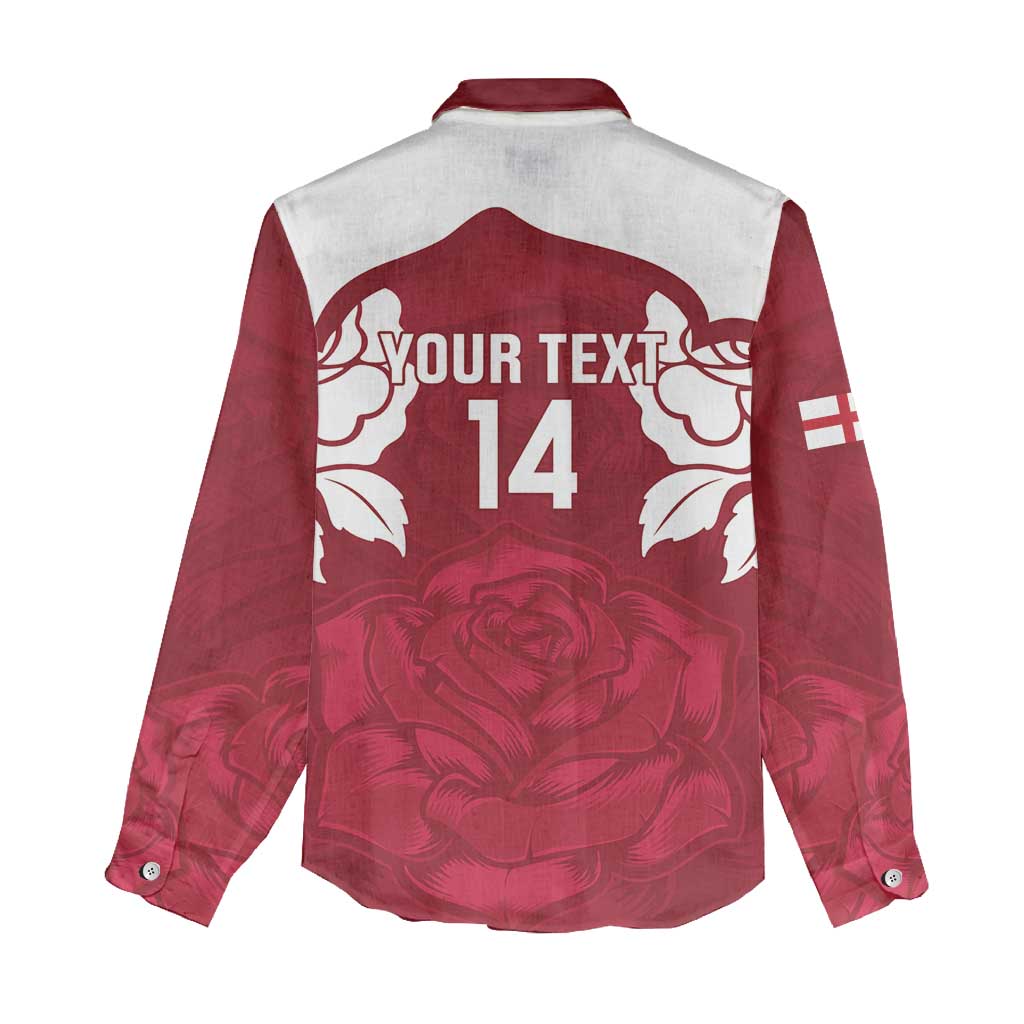 Custom England Rugby 2025 Women Casual Shirt Go Champions Red Rose