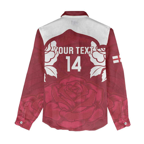 Custom England Rugby 2025 Women Casual Shirt Go Champions Red Rose