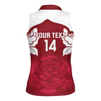 Custom England Rugby 2025 Women Sleeveless Polo Shirt Go Champions Red Rose