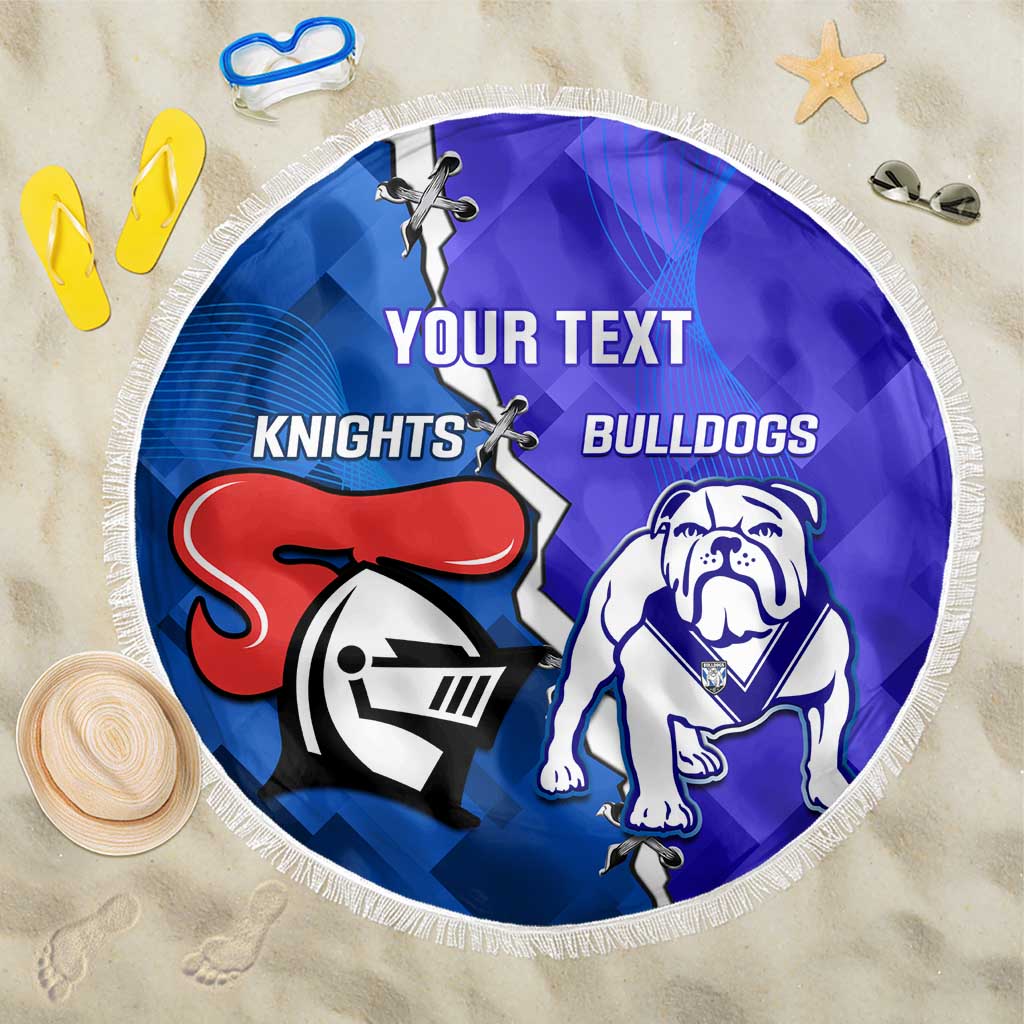 Custom Bulldogs And Knights Rugby 2025 Beach Blanket Dynamic Style