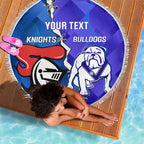 Custom Bulldogs And Knights Rugby 2025 Beach Blanket Dynamic Style