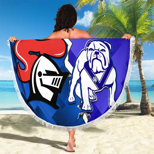 Custom Bulldogs And Knights Rugby 2025 Beach Blanket Dynamic Style