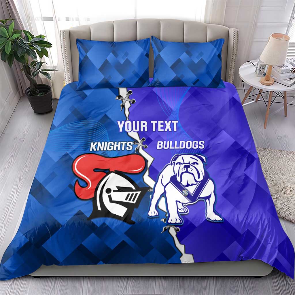 Custom Bulldogs And Knights Rugby 2025 Bedding Set Dynamic Style