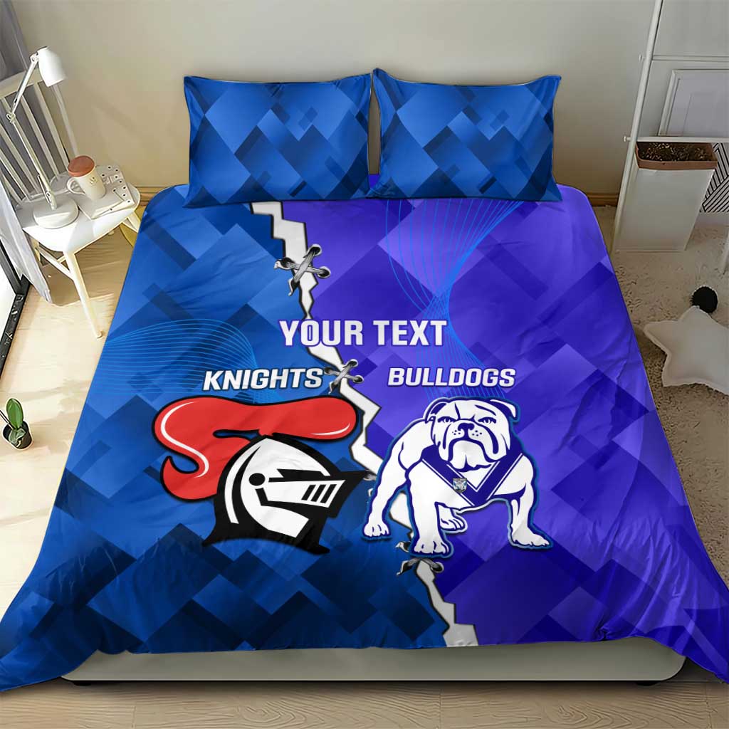 Custom Bulldogs And Knights Rugby 2025 Bedding Set Dynamic Style