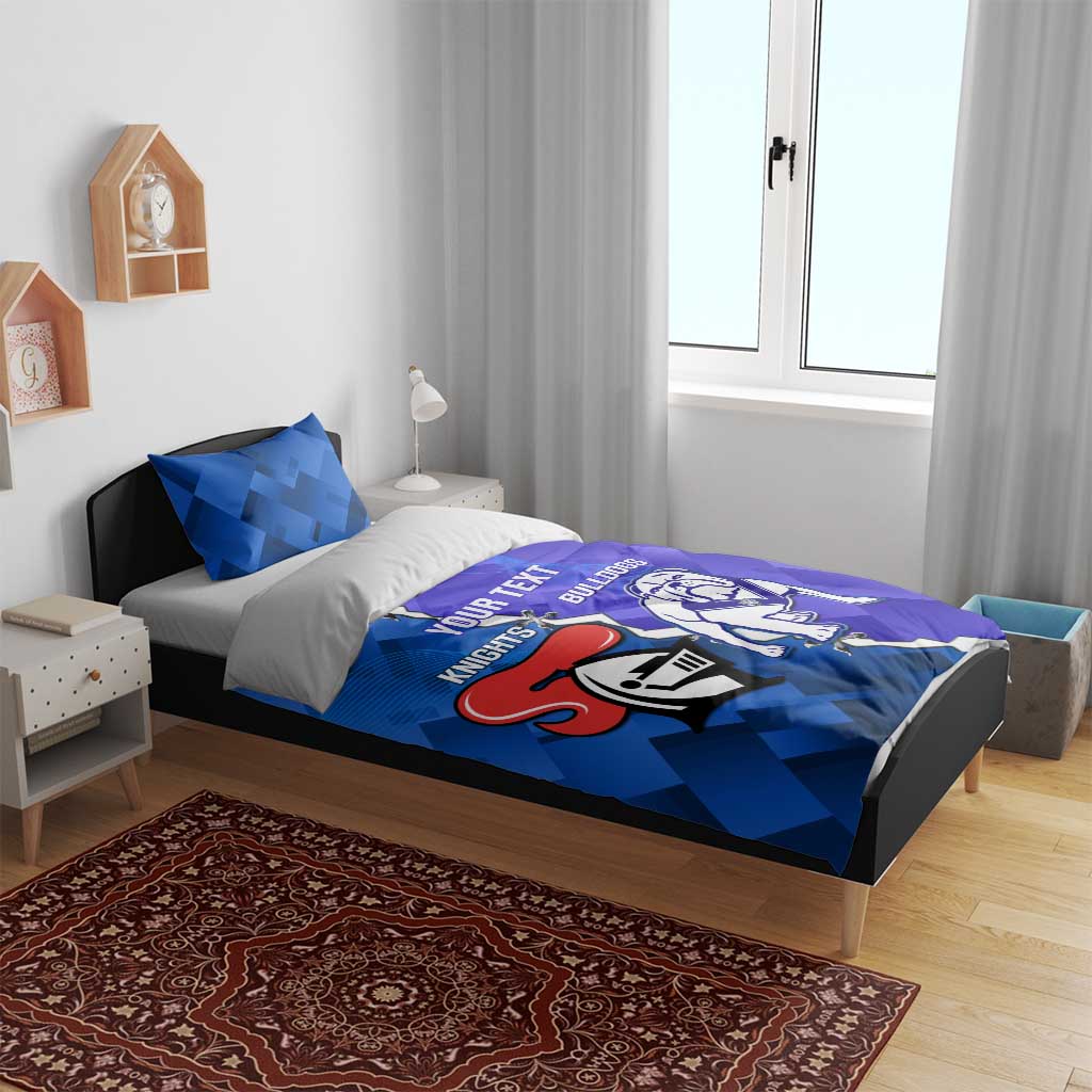 Custom Bulldogs And Knights Rugby 2025 Bedding Set Dynamic Style