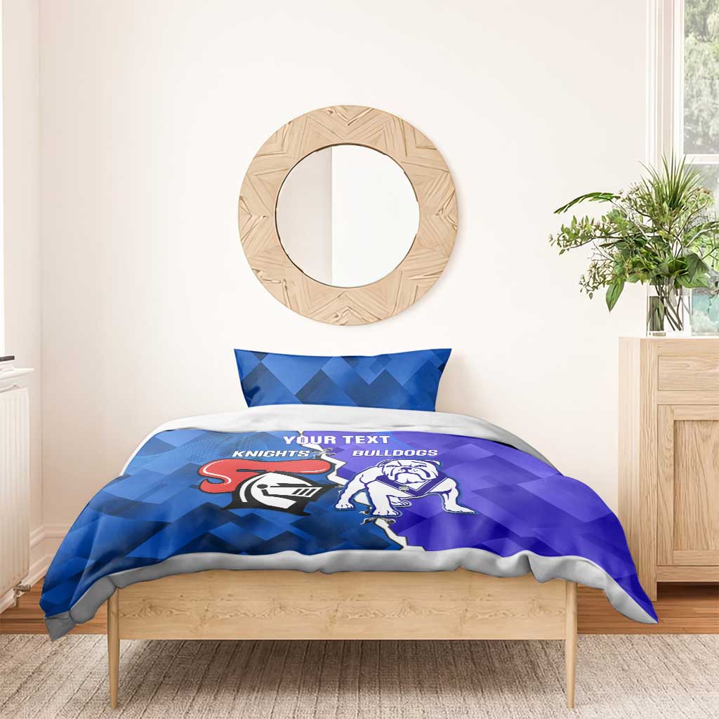Custom Bulldogs And Knights Rugby 2025 Bedding Set Dynamic Style