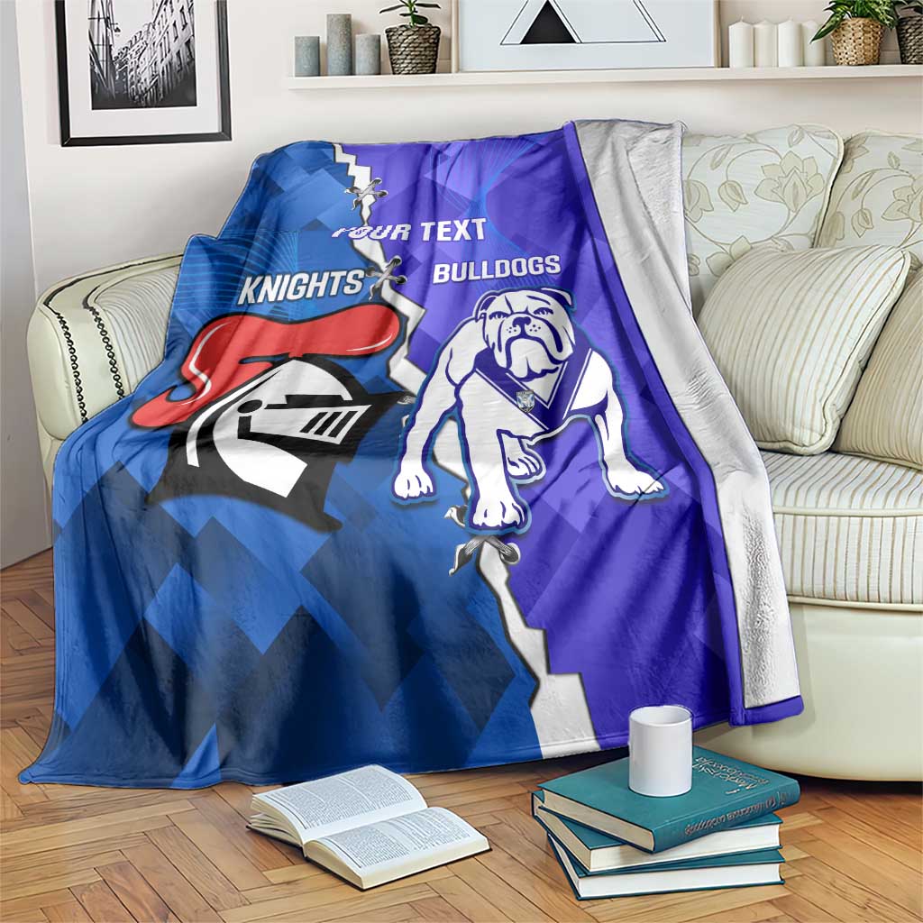 Custom Bulldogs And Knights Rugby 2025 Blanket Dynamic Style