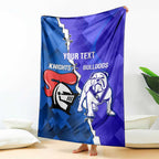 Custom Bulldogs And Knights Rugby 2025 Blanket Dynamic Style