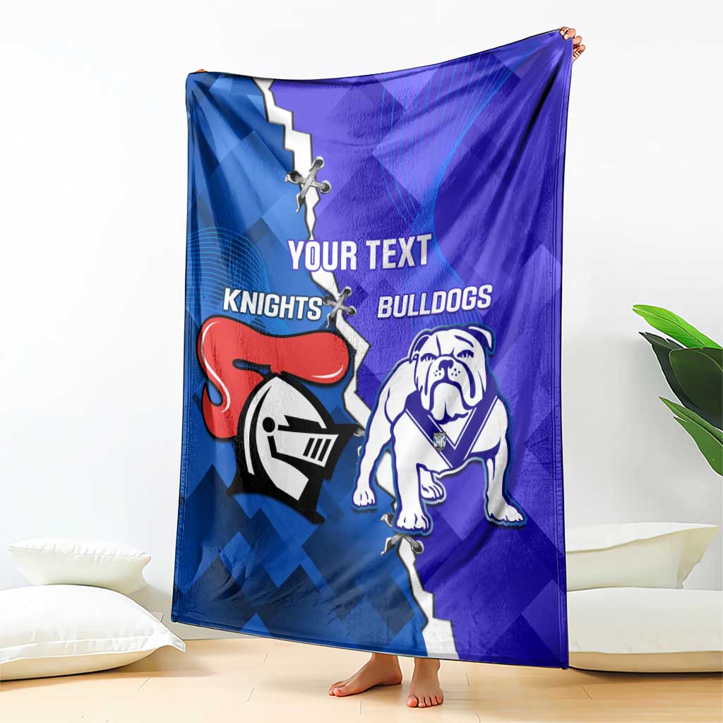 Custom Bulldogs And Knights Rugby 2025 Blanket Dynamic Style