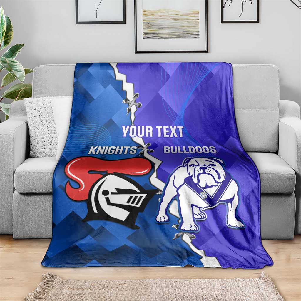 Custom Bulldogs And Knights Rugby 2025 Blanket Dynamic Style