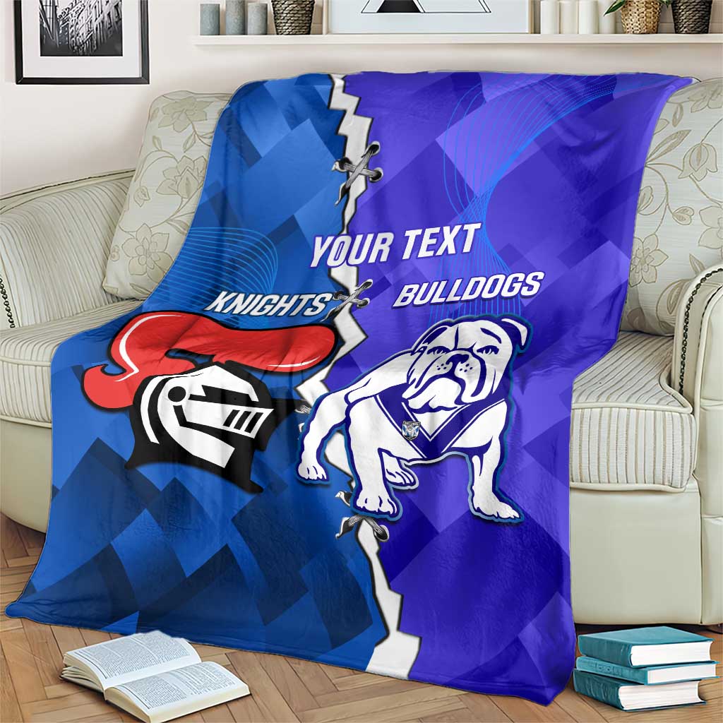 Custom Bulldogs And Knights Rugby 2025 Blanket Dynamic Style