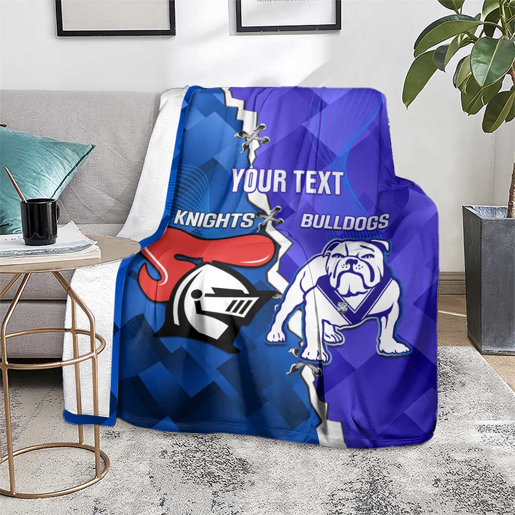 Custom Bulldogs And Knights Rugby 2025 Blanket Dynamic Style