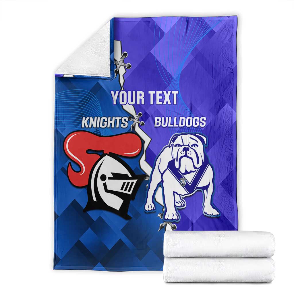 Custom Bulldogs And Knights Rugby 2025 Blanket Dynamic Style