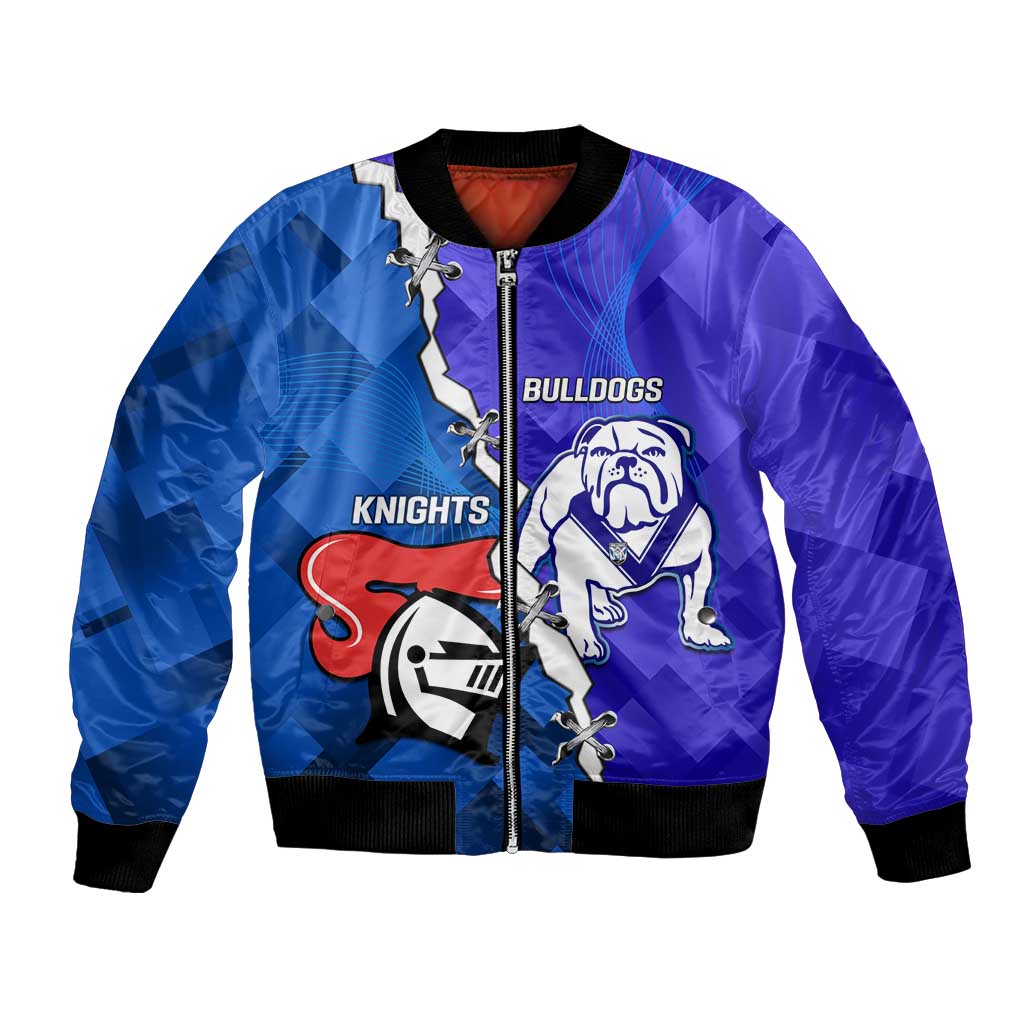 Custom Bulldogs And Knights Rugby 2025 Bomber Jacket Dynamic Style