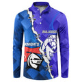 Custom Bulldogs And Knights Rugby 2025 Button Sweatshirt Dynamic Style