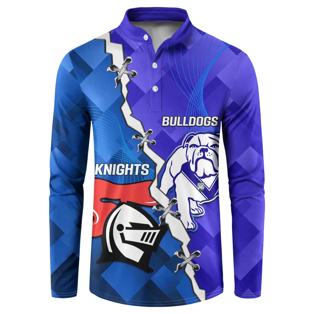 Custom Bulldogs And Knights Rugby 2025 Button Sweatshirt Dynamic Style