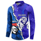 Custom Bulldogs And Knights Rugby 2025 Button Sweatshirt Dynamic Style