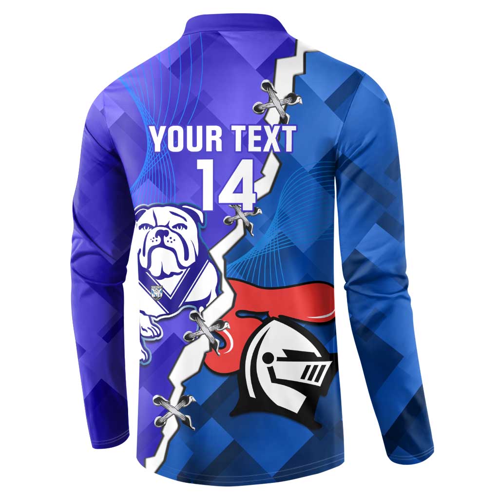 Custom Bulldogs And Knights Rugby 2025 Button Sweatshirt Dynamic Style