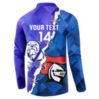 Custom Bulldogs And Knights Rugby 2025 Button Sweatshirt Dynamic Style