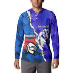Custom Bulldogs And Knights Rugby 2025 Button Sweatshirt Dynamic Style