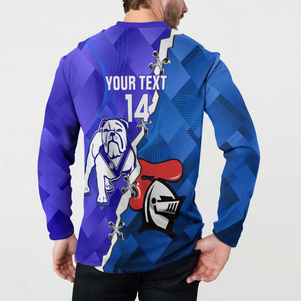 Custom Bulldogs And Knights Rugby 2025 Button Sweatshirt Dynamic Style