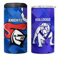 Custom Bulldogs And Knights Rugby 2025 4 in 1 Can Cooler Tumbler Dynamic Style