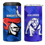 Custom Bulldogs And Knights Rugby 2025 4 in 1 Can Cooler Tumbler Dynamic Style