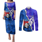 Custom Bulldogs And Knights Rugby 2025 Couples Matching Puletasi and Long Sleeve Button Shirt Dynamic Style