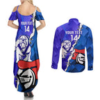 Custom Bulldogs And Knights Rugby 2025 Couples Matching Summer Maxi Dress and Long Sleeve Button Shirt Dynamic Style