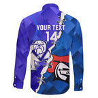 Custom Bulldogs And Knights Rugby 2025 Family Matching Off The Shoulder Long Sleeve Dress and Hawaiian Shirt Dynamic Style