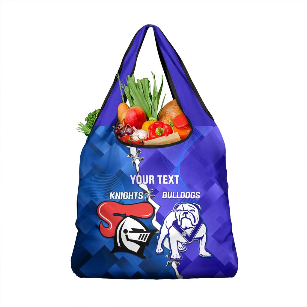 Custom Bulldogs And Knights Rugby 2025 Grocery Bag Dynamic Style