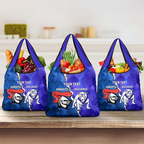 Custom Bulldogs And Knights Rugby 2025 Grocery Bag Dynamic Style