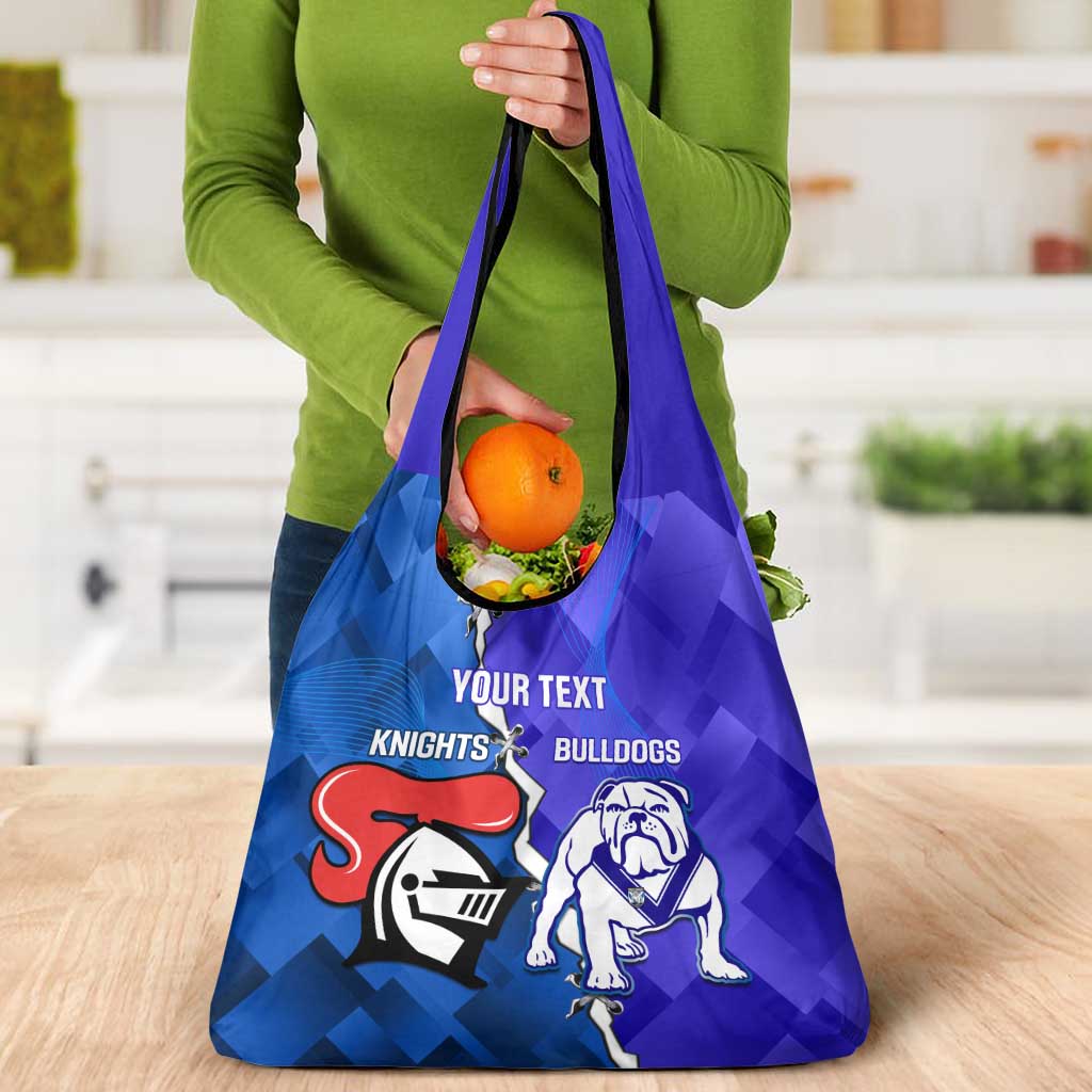 Custom Bulldogs And Knights Rugby 2025 Grocery Bag Dynamic Style