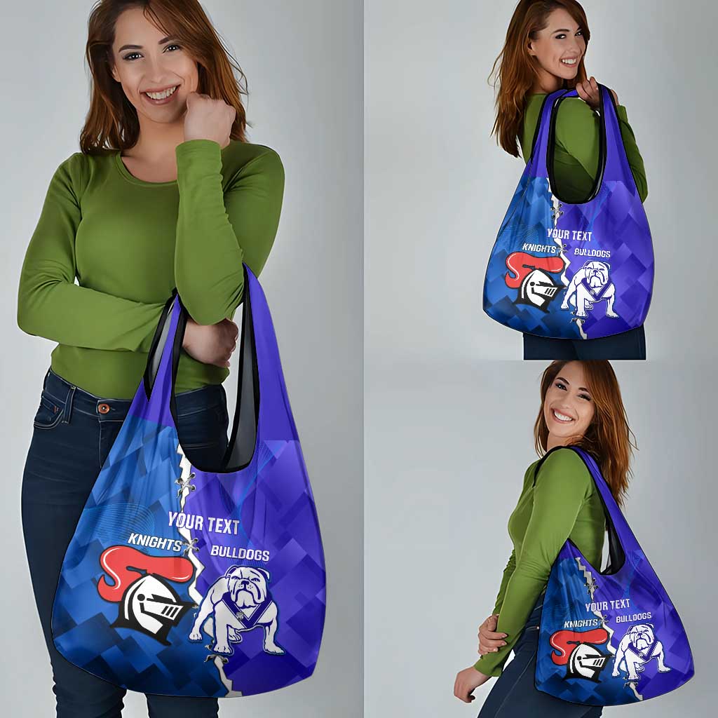 Custom Bulldogs And Knights Rugby 2025 Grocery Bag Dynamic Style