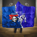Custom Bulldogs And Knights Rugby 2025 Hooded Blanket Dynamic Style