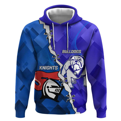 Custom Bulldogs And Knights Rugby 2025 Hoodie Dynamic Style