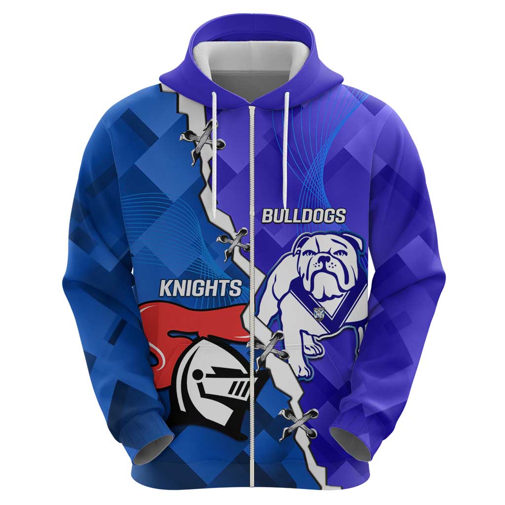 Custom Bulldogs And Knights Rugby 2025 Hoodie Dynamic Style
