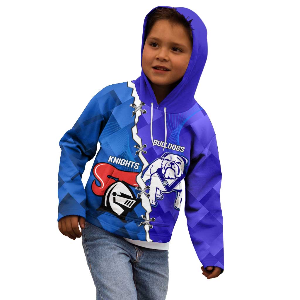 Custom Bulldogs And Knights Rugby 2025 Kid Hoodie Dynamic Style