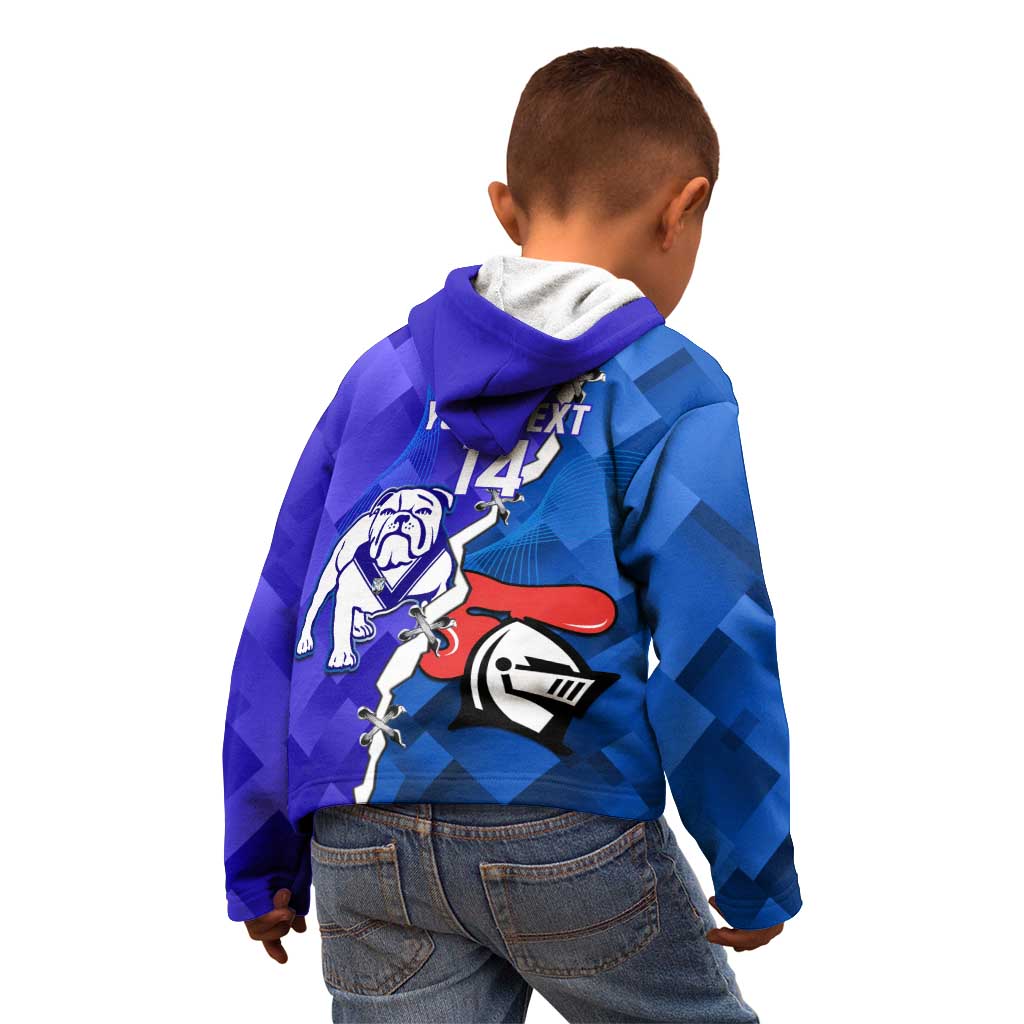 Custom Bulldogs And Knights Rugby 2025 Kid Hoodie Dynamic Style