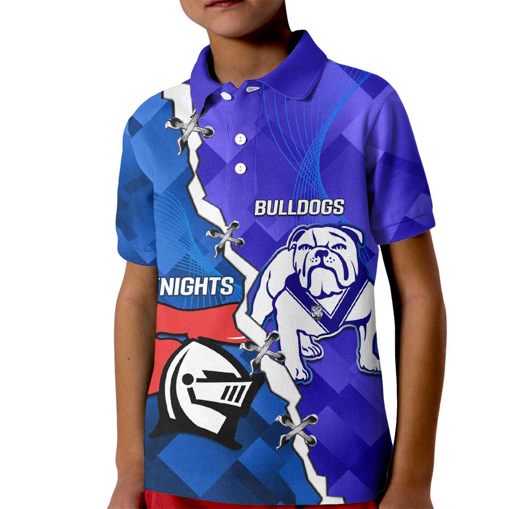 Custom Bulldogs And Knights Rugby 2025 Kid Polo Shirt Dynamic Style